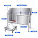 Dog washing pool stainless steel pet shop beauty special clean pet bathing pool cat and dog universal dog washing basin door three-sided enclosure model 135*70*90 deep 50cm