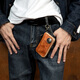 Langsame Zeit Retro Trendy handgefertigtes Leder-Schlüsselbeutel Multifunktionaler Headleder Key Bag Taille Hanging Car Lock Bag Männer und Frauen hellbraun