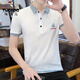Camiseta de manga corta de verano para la solapa de algodón para hombres camiseta de base delgada de polo de algodón de algodón