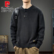 Pierre Cardin 2025 Autumn Sweater Men's American Retro Henley Collar Versatile Heavyweight Casual Sweater Autumn and Winter Jacket Black S Suitable Weight 95-105Jin Jin is equal to 0.5 kg