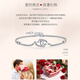 LAOLATU love interlocking platinum bracelet for women PT950 platinum light luxury niche Chinese Valentine's Day gift for girlfriend and wife PT950 platinum heart flash bracelet limited gift box