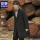 Chaqueta de lana de lana Romon para hombres en otoño y invierno abrigo de vellón de doble cara para hombres Breakrupter de viento espesado de longitud media coreana para hombres Apricot XL