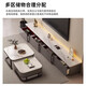 Banyu Yaju TV Cabinet Floor 2024 Living Room Small Household Storage Cabinet Integrated New Coffee Table TV Cabinet Combination [Recommended Model 1.6m] Gray + White Marble Assembly (Installation by yourself)