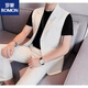罗蒙（ROMON）2025夏季男装痞帅感无袖马甲西服外套时尚商务休闲西装上衣薄 9874#雾蓝色 3XL 170-190