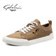 Shachi sports canvas shoes men's autumn casual shoes embroidered soft sole breathable lightweight trendy lace-up shoes men black S1231032A 42