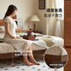 Originales Festholzbett modernes einfaches Doppelbett 1,8 Meter Nordisches Hauptschlafzimmer Großes Bett Eiche Eiche Holzbett L701V [schwarzer Walnussfarbe mit niedrigem Körper] 1,8*2,0 Meter - Einzelbett leuchtend Bett