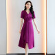 XHUE [100% Mulberry Silk] Heavy silk dress for women in summer brand high-end and elegant luxury exquisite skirt Beige L (recommended 108-118Jin [Jin equals 0.5 kg])