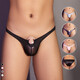[Confidential delivery] Men's sex underwear underwear U thong men's thong sexy trousers passionate nightclub free gay gay men masturbating low waist bag design black one size seductive sexy underwear