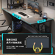 Computer Desk Desktop Einfache E-Sports-Schreibtisch Schalter Schreibschmelze Schlafzimmer Schreibtisch Arbeit Bench Office Schreibtisch [C Typ mit Schichtregal] 100 cm Space Schwarz