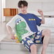 Junjun SUIDI MEI Herren Pyjamas Sommer Kurzarm Pure Cotton Student Cartoon Herren Sommer-Home-Anzug Teenager Jungen Set Short-Xy1098 Lazy Bear 3xL Standard (High 180-185 170-190jin [Jin gleich 0,5 kg])