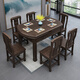Xiebin Nanmei Walnut Wood Wood Dining Table et chaise Télescopique pliant carré et circonférence et petit appartement à double usage Nouveau salon et salle à manger de style chinois.