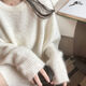 
Qinhuafang mid-length sweater covering the butt lazy style plus size large size fat mm mid-length sweater for women in autumn and winter loose and lazy black 9901 single-piece sweater 5XL size 200-230Jin [Jin equals 0.5 kg]