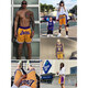 Blue Bahu Lakers Shorts American Retro Fitness Sports Mesh Baloncesto bordado Shorts de cinco puntos Nets Magic Bulls SY-829 Sun Black 2xl