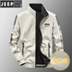 JEEP SPIRIT jacket men's spring and autumn stand collar loose double-sided wear winter youth middle-aged business jacket with cotton jacket 9866 dark gray plus cotton style [upgrade version] 2XL (recommended 145-160Jin [Jin equals 0.5 kg])