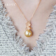 AKOYA unique product feedback South Sea Gold Pearl Seawater Pearl Pendant Lotus Leaf 18K Gold Diamond 13.3 Free Chain 1272 18K Gold Yellow Gold 13.3mm