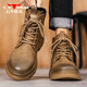 Bull Family Martin Boots Men's British Style British Spring y Autumn Retro Retro Old High-Top gruesas Botas Botas de trabajo para hombres Brown 42