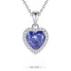 Xingtang Ocean Heart Necklace New Pure Silver Tanzanite Heart-Shaped Necklace Full of Diamonds Fashionable Simple Love Pendant 925 FDDZ-028-Ocean Blue