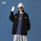 Li Ning jacket, men and women, 2024 new cardigan, long-sleeved loose casual couple knitted sports jacket, AFDS983 elegant black [same style] M
