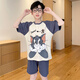 浪莎儿童睡衣男童夏季短袖薄款纯棉家居服男孩小中童夏天学生卡通套装 LTN653 165 建议160-165CM/95-115斤