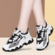 Guci HEAVEN 2024 new casual shoes for autumn women's shoes thick sole sneakers breathable and comfortable high heeled travel shoes 58309 black 37