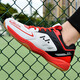 Ruizhilang spring and summer mesh breathable men's and women's tennis shoes badminton shoes men's shoes women's shoes table tennis casual lightweight training shoes L85 white red 40