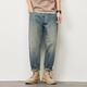 
Jeanswest retro jeans men's American fashion brand washing loose straight harlen nine-point casual long pants for boys 87 retro blue 32 (recommended 135-145 Jin [Jin equals 0.5 kg])