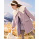 Radinka2025 new autumn and winter girls' woolen coat mid-length fashionable and stylish children's lapel woolen coat JWX taro purple (cotton lining) 160 cm