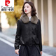 Pierre Cardin high-end leather short jacket for women winter new style detachable fur collar plus velvet thickening small PU leather cotton jacket brown plus coffee fur collar 2XL 130Jin Jin equals 0.5kg -140Jin Jin equals 0.5kg