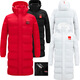 
National team sports coat men and women couples in winter thickened Chinese track and field martial arts training cotton jacket long over knee children's football basketball sports student exam cold warm cotton jacket custom 9906 black XXXL