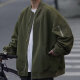 
POUM retro Hong Kong style jacket men's trendy brand teenagers campus handsome thin coat couple top men's clothing LTT-7374 gray M
