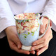 Porcelain Knight Cup Ceramic Creative European Mug with Cover Large Capacity Bone China Water Cup Breakfast Cup Milk Coffee Cup Camellia Mug