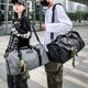 Double Star Travel Bag Men's Wet and Dry Separation Single-Shoulder Crossbody Bag Water-Repellent Large Capacity Wear-Resistant Handbag Black [with Frog Pendant]