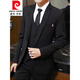 Pierre Cardin six-piece suit for teenagers 12 older children 13 junior high school students 14 boys 16 suits 17 years old host dress 725 navy blue (suit + vest + trousers + shirt + 175/XL