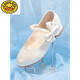 G.duck white leather shoes for girls, princess shoes, elementary school students' dress, chorus performance shoes, soft sole spring and autumn children's high-heeled women's shoes 1062, size 33, inner length 20.5 cm