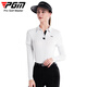 PGM高尔夫服装女装夏季冰丝长袖T恤上衣POLO衫女 速干透气 YF686-白色【上衣】【冰丝】 S