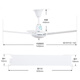 Ventilador de techo Shule de XMSJ Shule Ventilador de techo FD2-140/120 Hoja de aluminio pesado de 48 pulgadas/56 pulgadas Trabajador de restaurante FD2-12048 pulgadas redondas de hoja