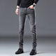 
JEEP SPIRIT jeans men's new slim-fitting trousers for youth stretch casual pants trendy versatile trousers QQN-1049 gray 28