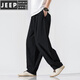 JEEP SPIRIT2023春夏季新款棉麻男装休闲灯笼裤中国风亚麻布居士服禅意长裤子 藏青色(930) XL 【参考体重135-150斤】