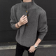Yiran presents irregular button design turtleneck sweater for men, Korean trendy brand, handsome and lazy oversize sweater top, gray XL, recommended 140-160Jin Jin is equal to 0.5 kg