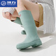 Huili Regenstiefel für Frauen Erwachsene Mode tragen hohe wasserdichte und glätselige Wasserschuhe an regnerischen Tagen weicher Sohle-Kee-resistenter Regenstiefel Mint Green 36