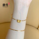 Pulsera de oro de arco de Tang Qing para mujeres en la pulsera de princesa fugitiva 999 pies Pulsera de oro para el día de San Valentín 520 Regalo para novia, reverencia de oro alrededor de 0.28g-0.5 g con brazalete de plata