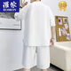 
ROMON 2025 Summer Casual Sports Set Men's Thin Loose Breathable Short Sleeve Shorts Two-Piece Set Handsome Men's Clothing TZ683DT Military Green Short Sleeve + Shorts M