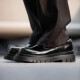 Mr. a Derby Schuhe Herren -Low Top Martin Boots Britisch -Stil Runde Zehen große Zehenschuhe Schwarze Arbeitspeakschuhe Dicke alleinige Freizeitlederschuhe Mra Gloss Schwarz 43 Herrengröße