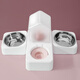 Nervous Cat Cat Bowl Ceramic Double Bowl Food Bowl Cat Drinking Bowl Dog Bowl Protects Cervical Vertebral Automatic Drinking Pet Supplies Anti-Tip Girl Powder Stainless Steel Three Bowls Anti-Tip, Does Not Wet Mouth, Universal for Cats and Dogs