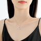 TTMIX platinum PT950 skirt pendant elegant small fan necklace platinum clavicle chain for girlfriend 4.1-4.3g