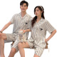 Yiman'an -Paar Pyjamas für Frauen in Sommereiseisen -Shorts Shorts Summer Home Clothing Koreanische Version Plus Größe Frauenpaar Anzug 9197 Weiße L Männer