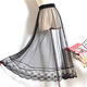 Begiche Single-Layer Gaze Rock Maschenrock der Frauen vielseitiger Spitze Petticoat regulärer Deckrock ohne Auskleiderock Rock 6621 Schwarzer Nicht-Auskleidungsstil gleich groß