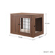 Yakong indoor furniture dog cage double door wooden cage medium-sized dog side animal cage iron cage with side door opening walnut medium size 91*58*67cm