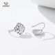Aido Diamond PT950 platinum earrings for women, platinum shiny laser car flower ear hooks, fashionable and versatile earrings, small version, weighing 1.6-1.8 grams