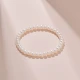 Jingrun Qianyi White Round Freshwater Pearl Bracelet Girls 5-6mm17cm Elastic Band String Fashion Simple Bead Bracelet Birthday Gift with Certificate